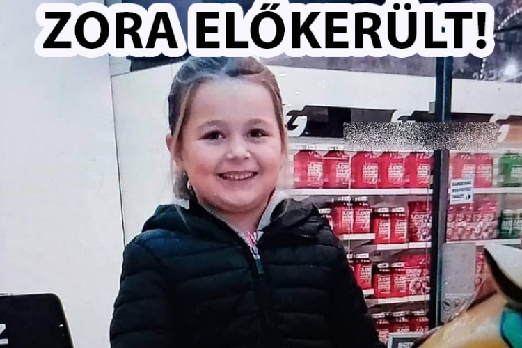Zora épségben előkerült!